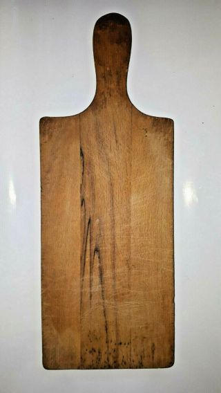 Old Antique Primitive Wooden Bread Cutting Board Plate Natural Patina 12