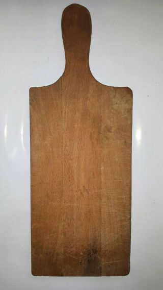OLD ANTIQUE PRIMITIVE WOODEN BREAD CUTTING BOARD PLATE NATURAL PATINA 12 2