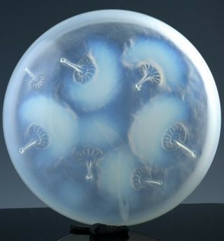 Very Rare R Lalique France Opalescent Art Glass Houppes 29 Dresser Ring Jar Box