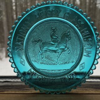 Horse And Rider Newark Oh Heisey Pairpoint Glass Cup Plate Equestrian Gift Decor