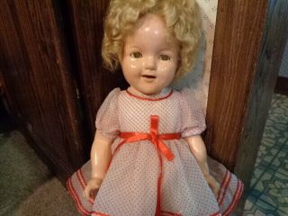 Cute Vintage Ideal Composition 22 " Shirley Temple Doll Tlc