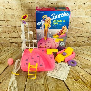 Vintage 1992 Barbie Splash ‘n Fun Raft Mattel 2141 Bath Toy