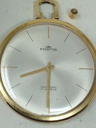 Vintage Fortis Slimline 17 Jewels Incabloc Pocket Watch