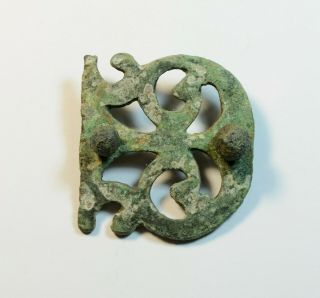 Ancient Roman Bronze Military Applicatoin Decoration Openwork Design Rare