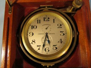 Rare Longines Marine Chronometer In Case - Ships Deck Watch
