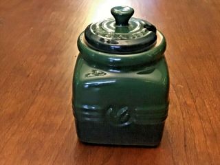 Rare Le Creuset Green Jam Jar With Lid Stoneware No Spoon/spatula