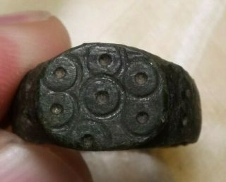 Ancient Viking Copper Ring With An Ornament Very Rare