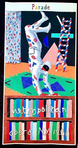 Rare David Hockney Parade Metropolitan Opera Ny 1981 Screenprint Poster