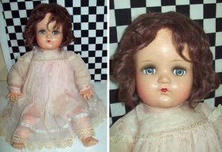20 " Antique Composition Madame Alexander Doll W Tagged Dress Full Mohair Wig Wow