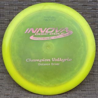 Rare Yellow Innova Pfn Champion Valkyrie Golf Disc Patent 175 Grams