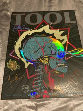 Tool Washington Dc Poster Signed By Band,  Artist With Doodle Ultra Rare