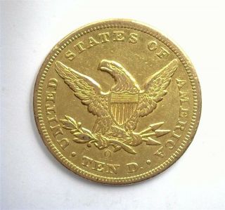 1855 - O LIBERTY HEAD $10 GOLD NEARLY UNCIRCULATED MINTAGE 18,  000 RARE THIS 3