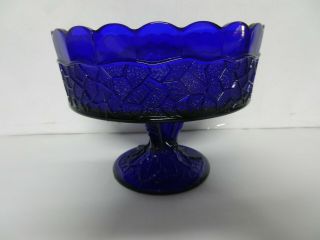 Cobalt Blue Tree Of Life Pedestal Fruit Bowl Or Dish Perfect Rare Htf