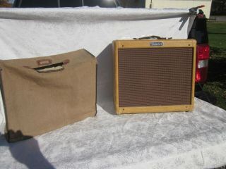 Fabulous Rare Vintage 1957 Fender Princeton Tweed Tube Amp Big Box Great