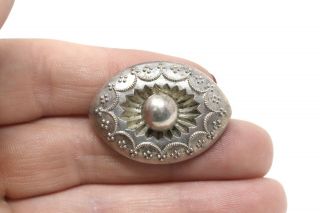 A Lovely Antique Victorian Sterling Silver 925 High Relief Symmetrical Brooch