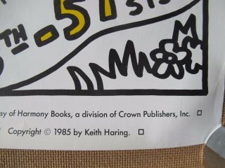 1985 KEITH HARING,  YORK IS BOOK COUNTRY,  RARE HARING DESIGN POSTER 3