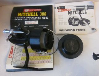 Vintage Garcia Mitchell 300 Right Hand Model Spinning Reel Extra Spool Etc.