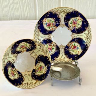 Fenton Regent Cobalt Blue & Gold Floral Tea Cup And Saucer