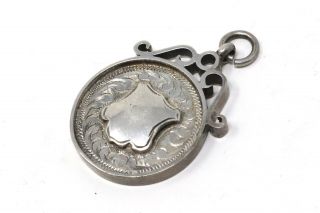 Brilliant Antique C1929 Solid Silver Double Sided Fob Medal Pendant 27320
