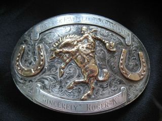 Vintage Bohlin/bohlinmade Sterling & 10k Bucking Horse Rodeo Buckle - Rare
