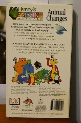 Henry ' s Animals - Animal Changes - VHS Tape - Vintage 2