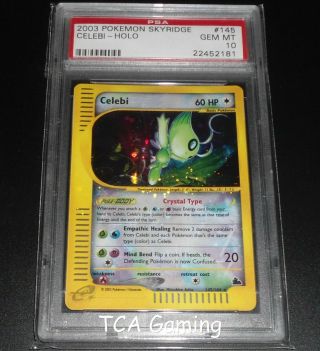 Psa 10 Gem Celebi 145/144 Skyridge Set Crystal Holo Rare Pokemon Card