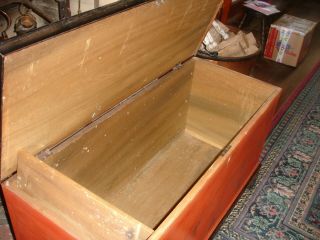 A RARE,  SOAP HOLLOW,  SOMERSET CO.  PENNSYLVANIA,  PAINT DECORATED BLANKET CHEST 4