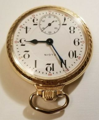 Elgin RARE Veritas 16S.  23 jewel adj.  Grade 350 Railroad pocket watch (1907) G.  F. 2