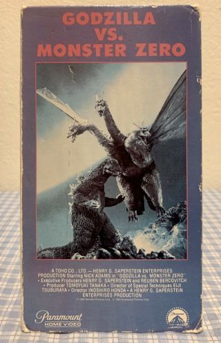 Godzilla Vs.  Monster Zero Vhs Rare Uncommon Video.