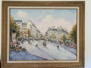 Jean Pierre Dubord Rare Large 45 X 35 Inches Oil On Canvas Painting