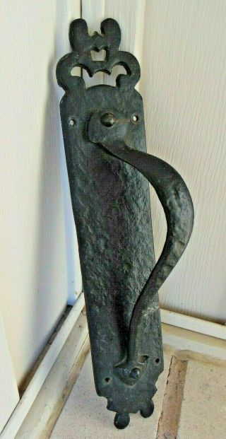 Large Wrought Iron Hand Forged Door Handle,  Pull,