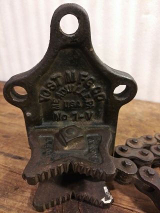 Rare Antique Yost Mfg Co No 1 - V Chain Pipe Vise Meadville Pa