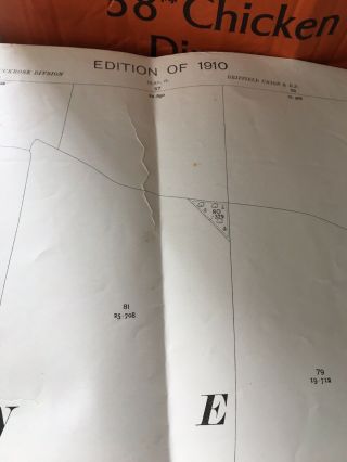 Antique Map 1910 SKERNE farms Drains Field Mancave Holderness VINTAGE DRIFFIELD 3