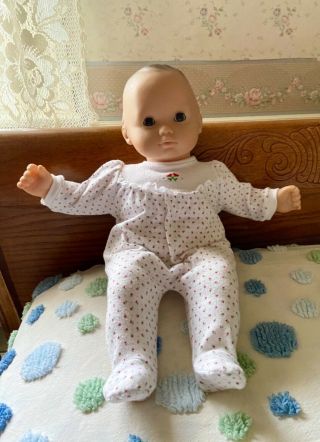 American Girl Bitty Baby Doll 15 1/2” Pleasant Company W Hearts Rosebuds Sleeper