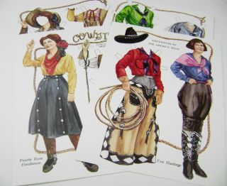 Vtg Paper Doll Convention 1995 Famous Cowgirls By Sandra Vanderpool Rare Set