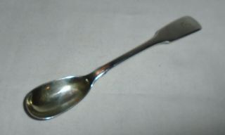 Elongated Antique Solid Silver Mustard Ladle By James Niner,  Assayed Exeter 1826