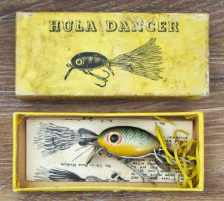 Vintage Arbogast Perch Color Hula Dancer In Correct Older Box