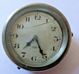 Vintage Hand Winding Mechanical 8 Day Swiss Made Clock Dashboard Clock ? Ref C