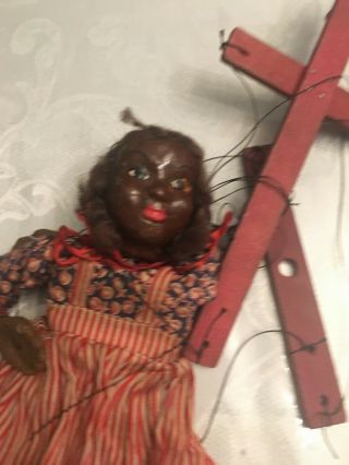 1930 ' s Rare Vintage Hazelle ' s Popular Marionette Puppet - African/American Girl 3