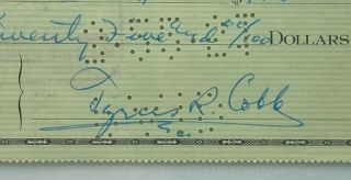 TY COBB Signed Autographed 1951 Check PSA/DNA AUTO Detroit Tigers HOF RARE 2
