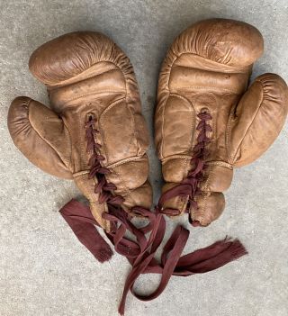 Rare Vintage Leather Boxing Gloves,  Alex Taylor & Co York