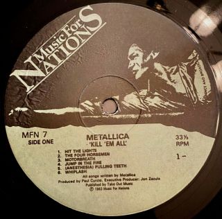 Metallica Kill ' em All South Korea Music for Nations 1983 NM Rare 2