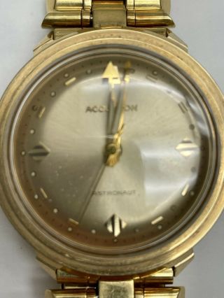 Rare Vintage 1960’s Bulova Accutron 18k Gold Astronaut Gmt Watch 24 Hr Bezel