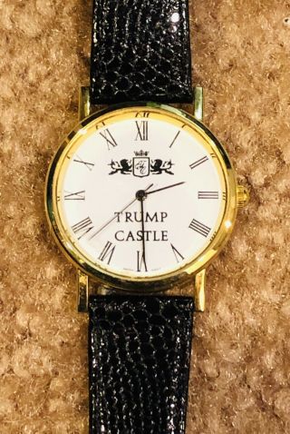 Trump Castle Watch Donald Trump Wrist Watch Leather Strap Rare