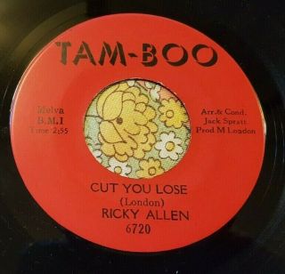 Rare Og Funk Soul 45 Ricky Allen Cut You Lose / Soul Street Tam - Boo Ex Hear