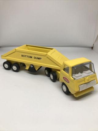 Vintage Tonka Mini Bottom Dump Truck And Trailer Rare 55160 (yellow)