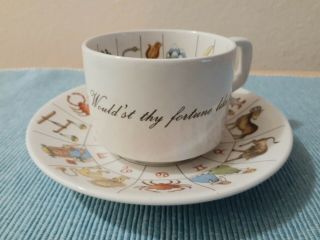 Vtg The Taltos Fortune Telling Teacup Set By Jon Anton Ironstone Cup Saucer