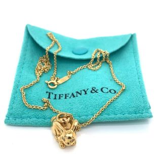 Rare Tiffany & Co Paloma Picasso 18k & Diamond Rabbit Bunny Charm Necklace 21