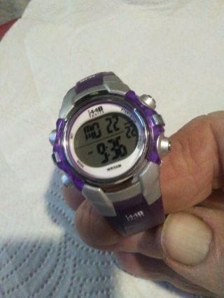 Timex 1440 Sports Digital Watch Silver & Grape,  Water Resistant 50m Modern