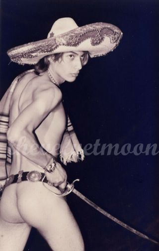 Vintage Male Nude - Ema Figure Study Portrait Dark Studio Sword And Sombrero